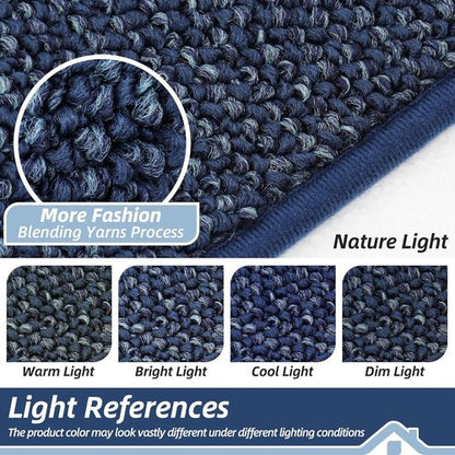 BEQHAUSE Dirt Trapper Door Mat - Non-Slip, Washable, Absorbent | 24" x 36" Blue Entrance Mat