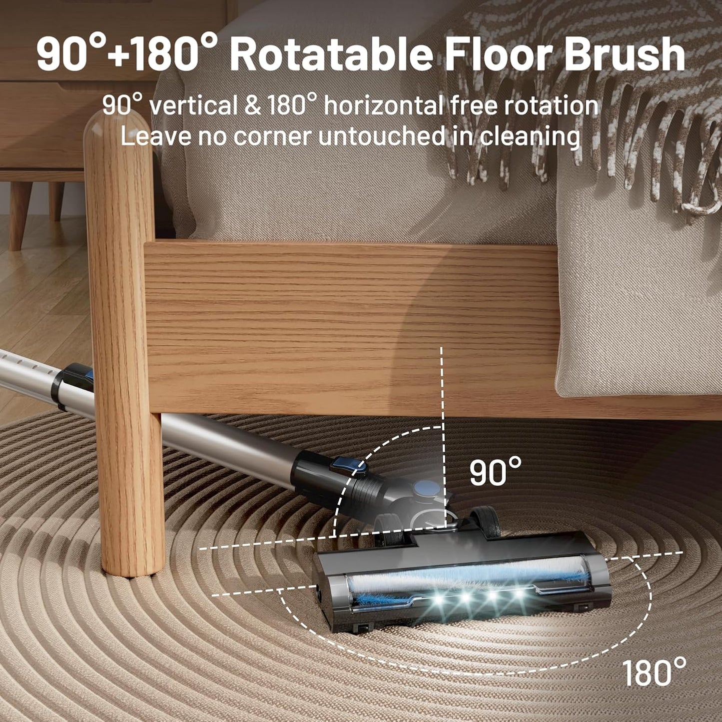 VIPSUN Cordless Vacuum Cleaner - Lightweight 6-in-1 Stick Vacuum with Powerful Suction & LED Screen | Ideal for Carpets, Pet Hair & Hardwood Floors
