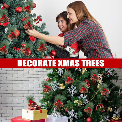20 Pcs Christmas Fake Pine Branches with Red Berries, Pine Cones & Conifer Picks - Sggvecsy Variation: 20