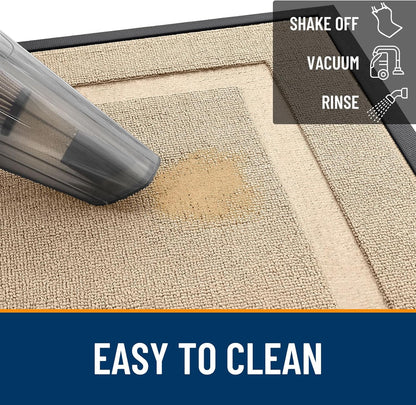 OLANLY Waterproof Front Door Mat - All-Season Indoor/Outdoor Doormat, Easy Clean, 47x32, Off-White