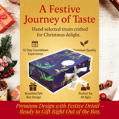 Skiennix 12-Day Advent Calendar - Gourmet Dried Fruit, Nuts & Crackers Gift Box for Holiday Countdown