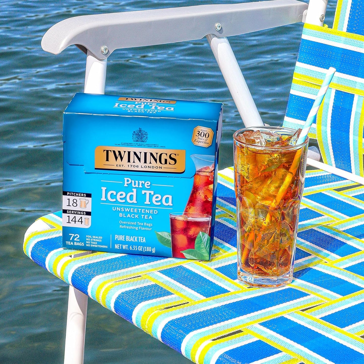 Twinings Black Iced Tea - 72 Oversized Tea Bags | Makes 18 Pitchers, Unsweetened & Caffeinated