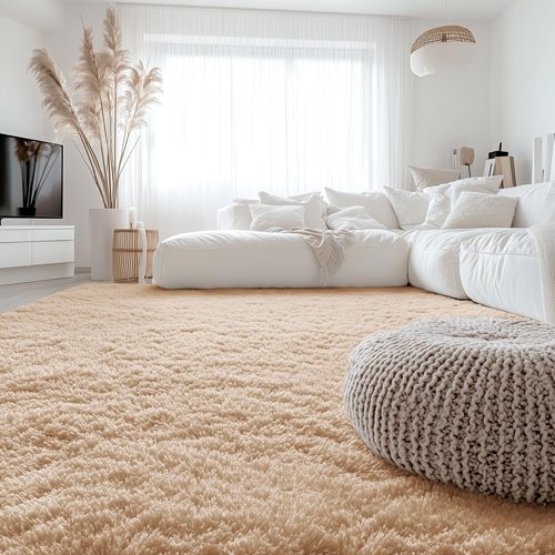 OLANLY 6x8 Machine Washable Large Area Rugs for Living Room, Bedroom, Soft Fluffy Shaggy Bedside Rug, Indoor Floor Carpet for Kids Girls and Boys, Dorms, Nursery, Home Decor Aesthetic, Beige