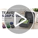 Travel Soap Case Leakproof Silicone Square Soap Holder - Dark Gray