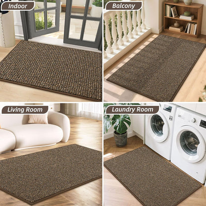BEQHAUSE Dirt Trapper Door Mat - Non-Slip, Washable, Absorbent Entrance Mat | 36" x 60", Brown