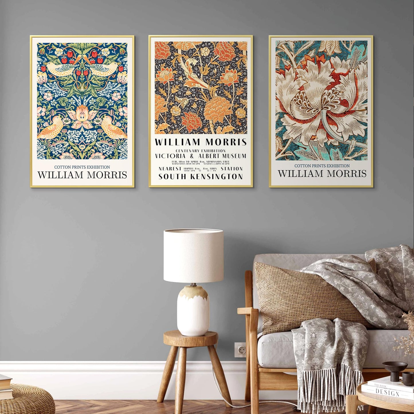 upsimples 20x30 Picture Frame Gold 3 Pack, Scratch-Proof Poster Frames 20 x 30 for Photo Gallery - Slide-In Strips, Horizontal or Vertical Wall Mounting