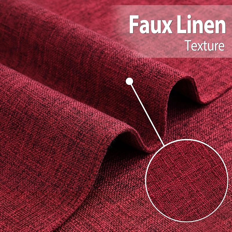 Red 6-Piece Faux Linen Placemats Set 13x19 inches – Heatproof, Easy Care