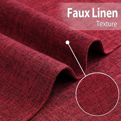 Red 6-Piece Faux Linen Placemats Set 13x19 inches – Heatproof, Easy Care
