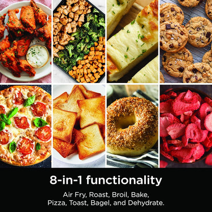 Ninja Air Fryer Toaster Oven Combo - 8-in-1 Versatile Cooking | Space-Saving Flip Up Design | 1800 Watt Stainless Steel