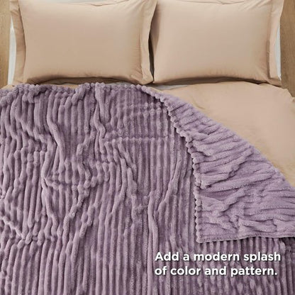 Bedsure GentleSoft Light Purple Fleece Blanket - Cozy, Soft Throw for Couch | 108x90 Inches
