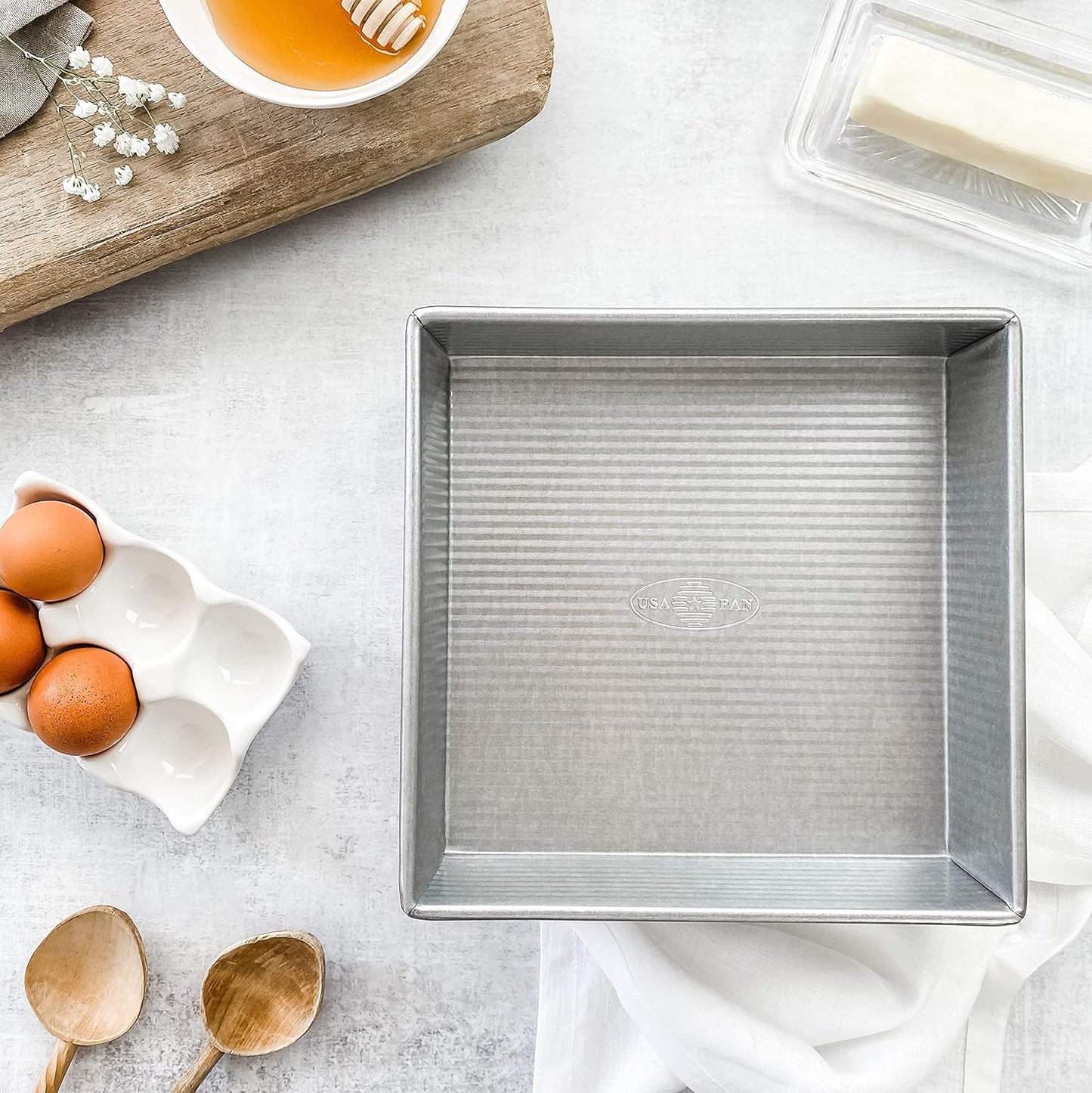 USA Pan Bakeware - Aluminized Steel 5-Piece Baking Set | Half Sheet, Cookie, Loaf, Square & Round Pans