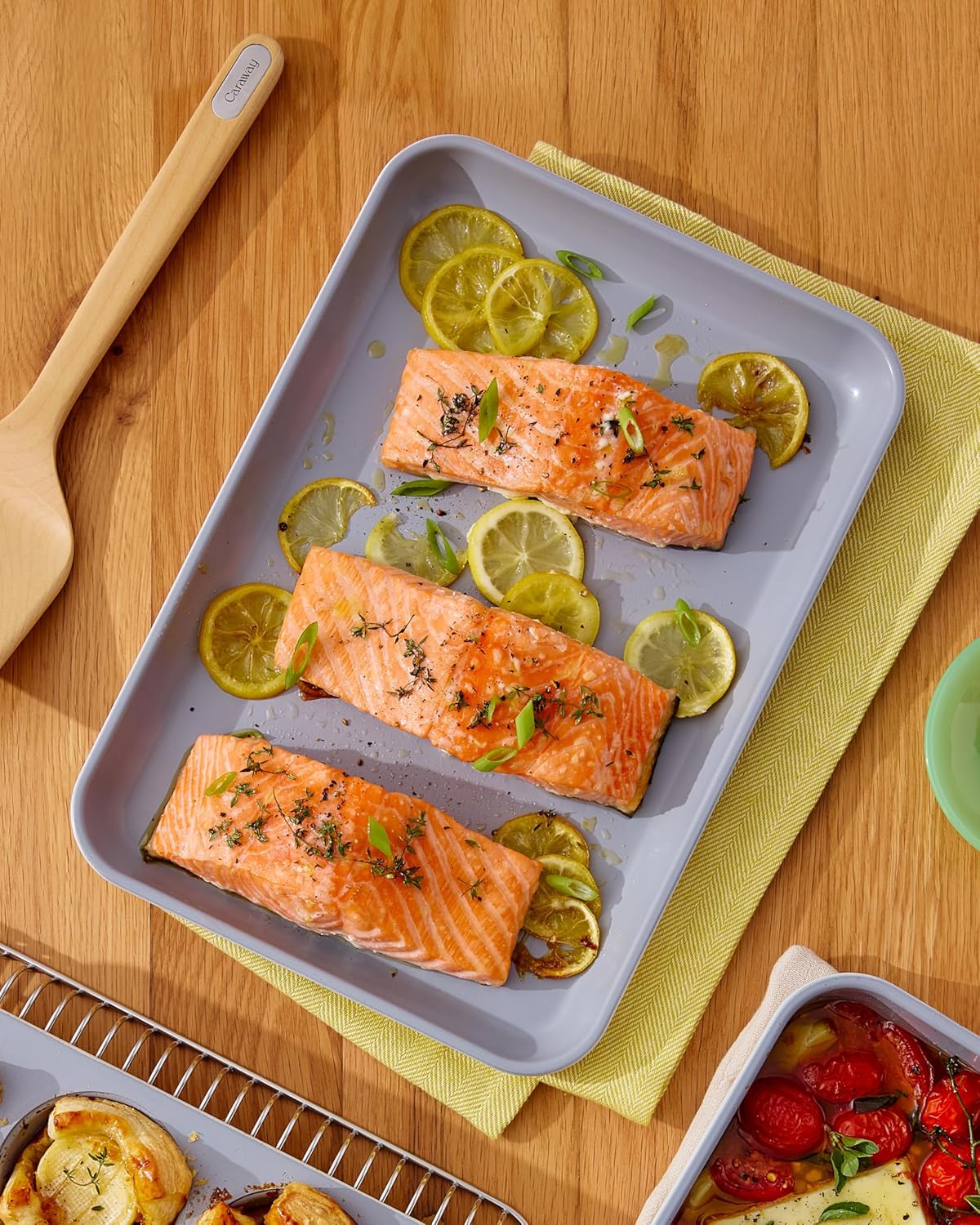 Caraway Nonstick Ceramic Baking Sheet Duo (9x13”) - Non-Toxic, Oven Safe, Aluminized Steel - Navy Mini Sheet Pan for Baking & Roasting