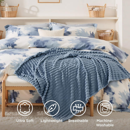 Bedsure GentleSoft Twin XL Blanket - Cozy Blue Fleece Throw for Women | Perfect Birthday Gift, 66x90 Inches
