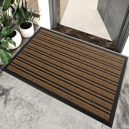 BEHERO Outdoor Door Mat - Extra Durable Heavy Duty Welcome Mat | Non-Slip Waterproof, 30.5"x17", Beige Brown
