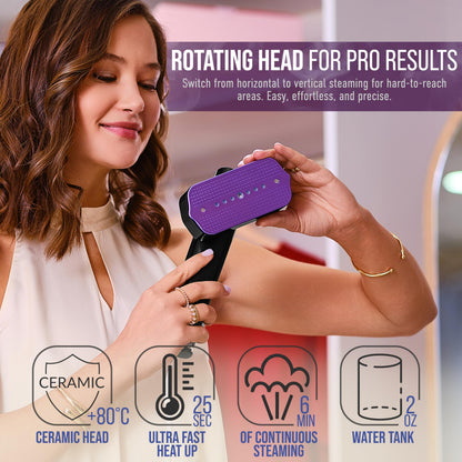 Virellix Travel Garment Steamer & Mini Steam Iron – 1200W Handheld Clothes Steamer, 4 Modes, 20s Fast Heating, Wrinkle Remover for Home & Travel Portable Fabric Steamer for Clothing & Bedding – Black