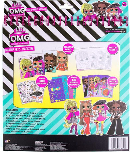 Horizon Group USA DIY Craft Kit - LOL OMG Make-Up Artist Magazine with 130 Stencil Designs & 200 Stickers