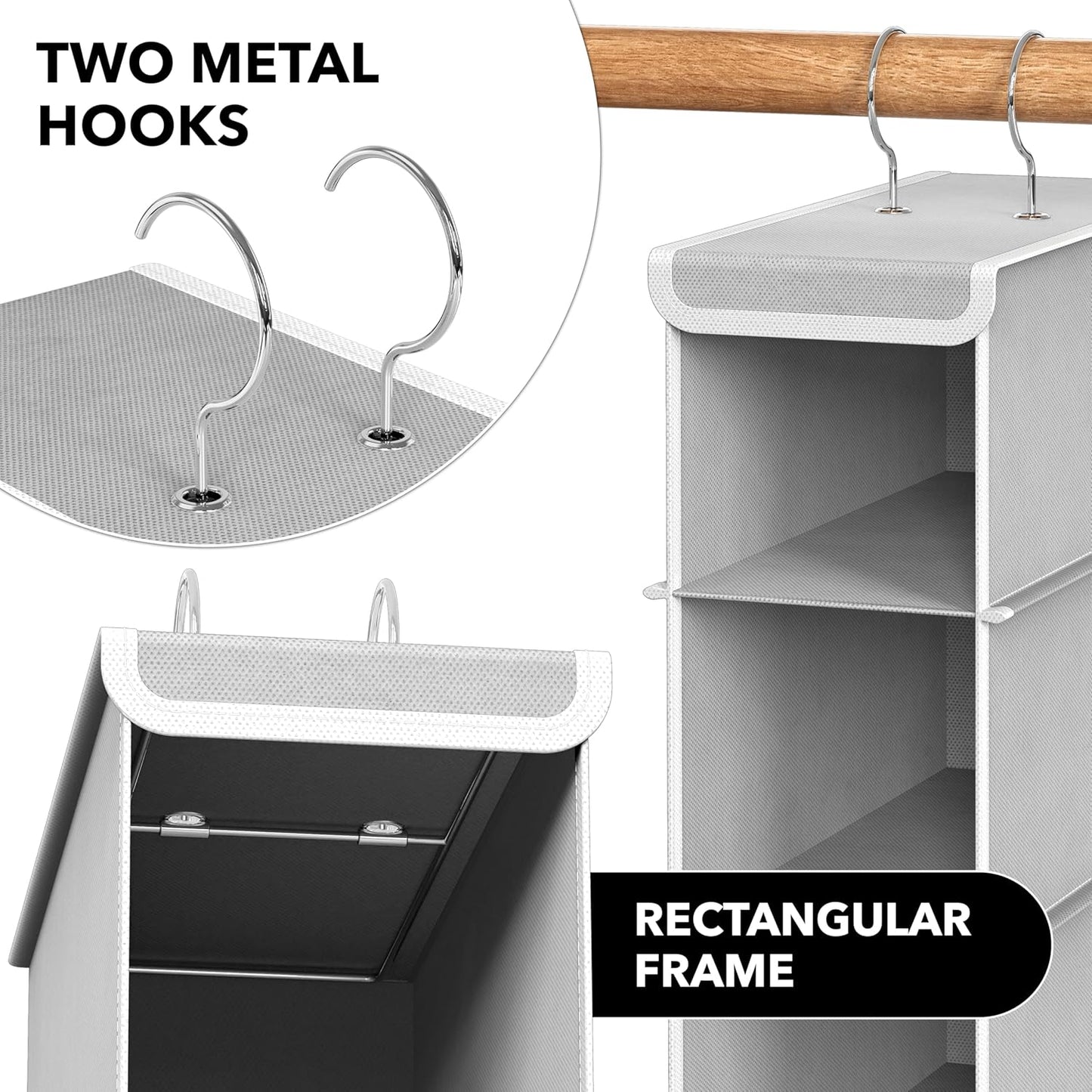 Simple Houseware 10-Shelf Hanging Organizer - Space-Saving Gray Storage Solution
