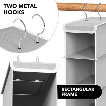 Simple Houseware 10-Shelf Hanging Organizer - Space-Saving Gray Storage Solution