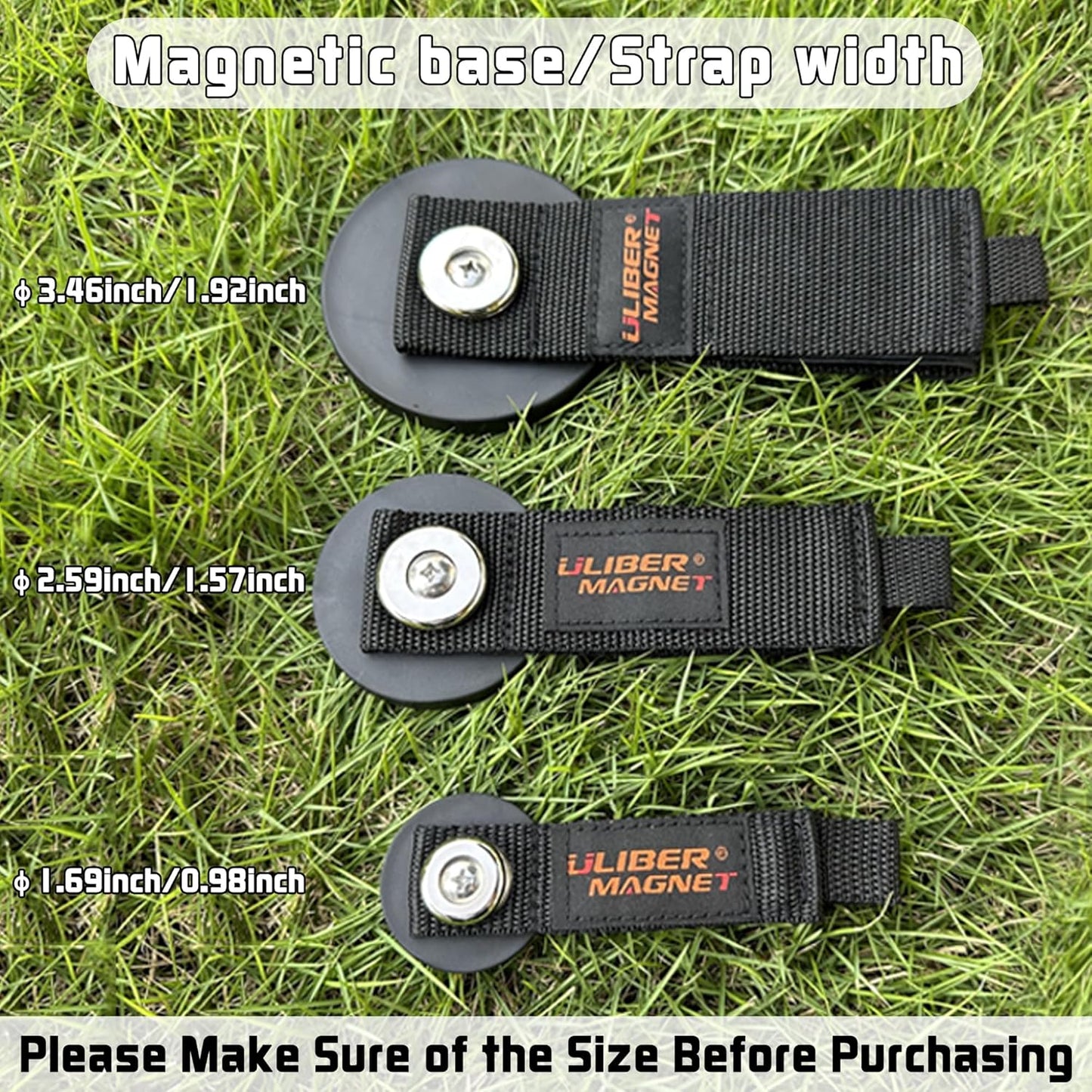 ULIBERMAGNET Strong Magnetic Storage Straps - Heavy Duty Organizer for Garage & Workshop | 2 Pack, 1.69 Inch