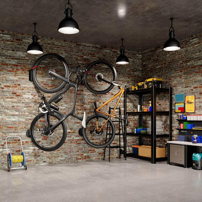 Swivel Bike Wall Mount | Space-Saving Bike Hangers for Garage - Sturdy Rack Holds Up to 77 lbs, Easy Install, 2 Pack