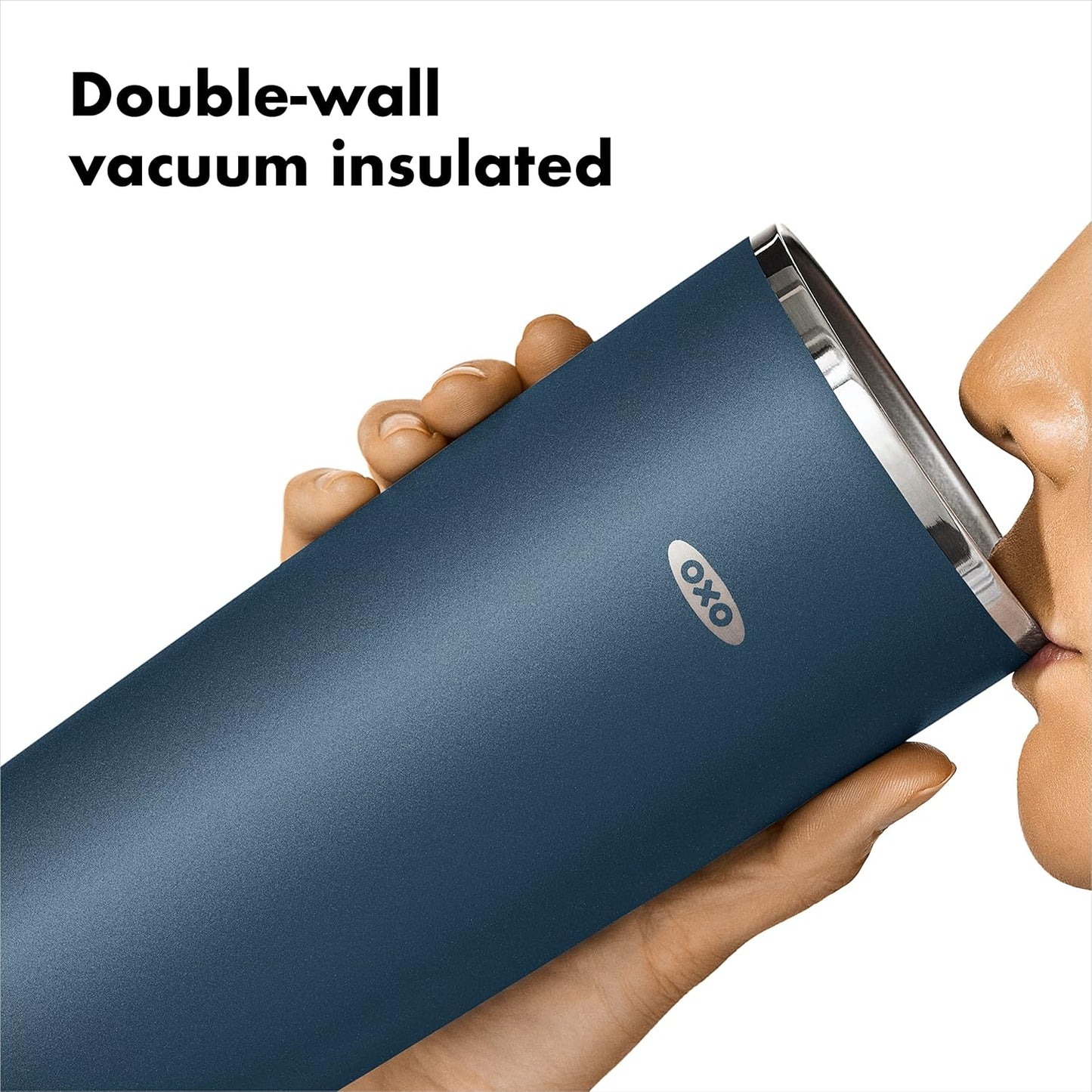 OXO Strive 24oz Insulated Tumbler - Dark Cobalt with Sliding Lid for Ultimate Temperature Retention