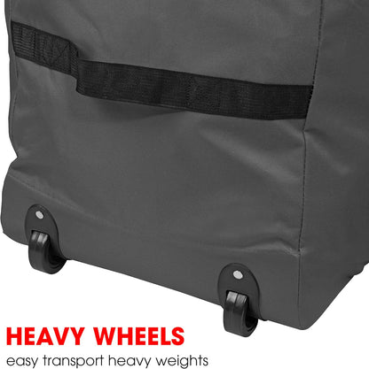 Primode Rolling Tree Storage Bag - Heavy Duty Container with Wheels | Fits Up to 7.5 Ft Holiday Tree, Gray