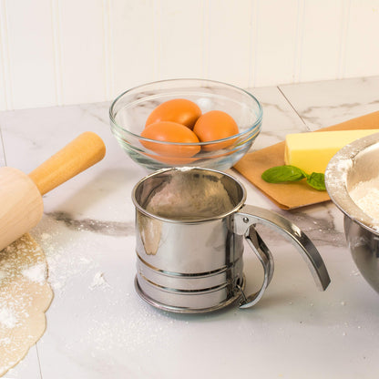 Mrs. Anderson’s Baking Hand Squeeze Flour Sifter, Stainless Steel, 1-Cup Capacity