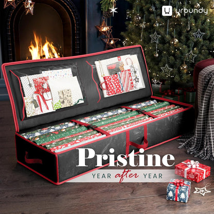 Regine Switzerland Heavy Duty Wrapping Paper Organizer - Black Storage Bag for Gift Bags & Decorations