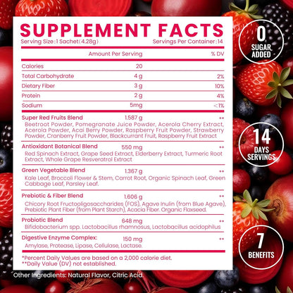 Newellme Balance Master Organic Raw Beet Root Powder - Superfood for Heart Health & Energy | 42 Sugar-Free Stick Packs