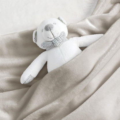 Bedsure GentleSoft Fleece Blanket - Cozy Small Throw for Kids | 43x55 Inches, Linen