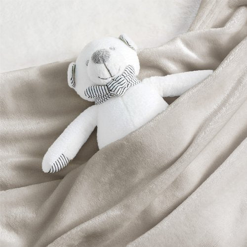 Bedsure GentleSoft Bedding Fleece Blanket for Girls and Boys - Soft Cozy Cute Small Throw Blankets for Travel, 43x55 Inches, Linen