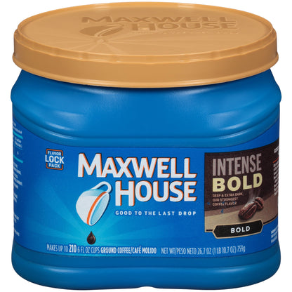 Maxwell House Intense Bold Dark Roast Ground Coffee (26.7 oz Canister)