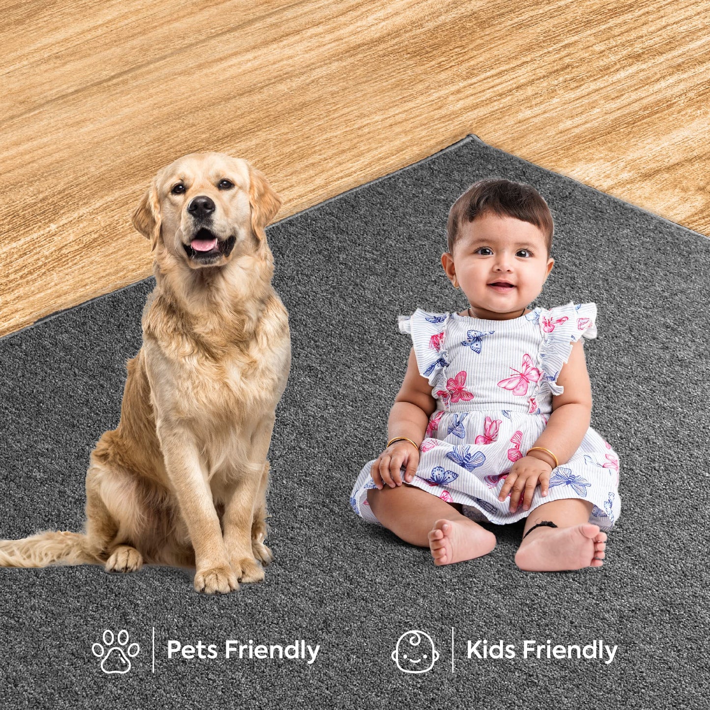 Furnish my Place Modern Indoor/Outdoor Commercial Solid Color Rug - Gray, 2' x 16', Pet and Kids Friendly Rug. Made in USA, Runner, Area Rugs Great for Kids, Pets, Event, Wedding