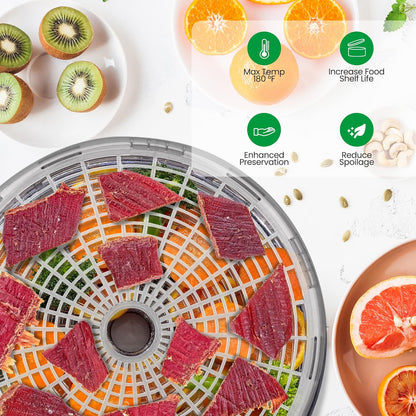Nutrichef Food Dehydrator Machine - Dehydrate Beef Jerky, Fruits & Veggies | 5 Easy-Clean Trays