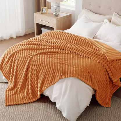 Bedsure GentleSoft Queen Blanket for Bed - Cozy Soft Fall Blankets for Women, Cute Large Fall Throws for Girls, Orange, 90x90 Inches