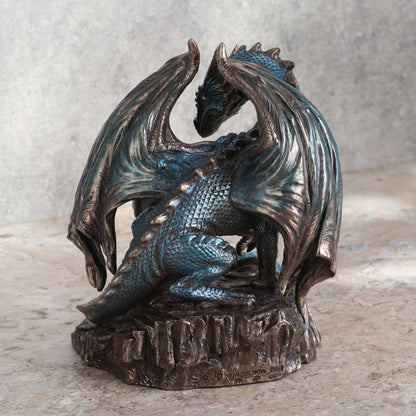 Veronese Design 6 7/8 Inch Protector of Magick by Lisa Parker Cold Cast Resin Bronze Finish Dragon Unicorn Sculpture