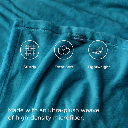 Bedsure GentleSoft Fleece Blanket - Queen Size Teal Plush Microfiber, Soft & Cozy 90x90 Inches