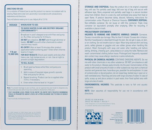 Clorox® Pool&Spa™ Shock XTRABLUE® - Fast-Acting Bacteria & Algae Killer | Swim-Ready in 15 Minutes (12-Pack)