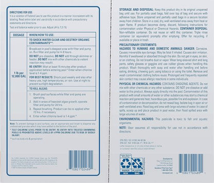 Clorox® Pool&Spa™ Shock XTRABLUE® - Fast-Acting Bacteria & Algae Killer | Swim-Ready in 15 Minutes (12-Pack)