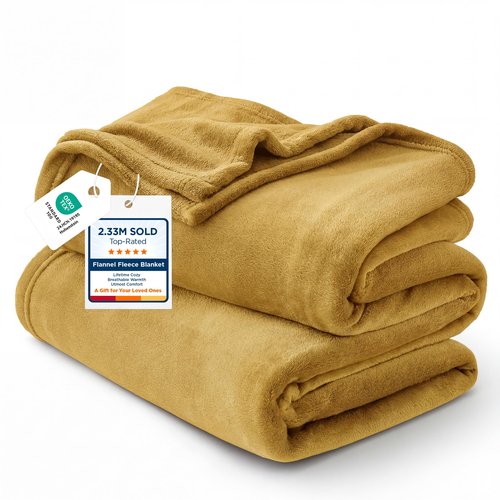 Bedsure GentleSoft Gold Fleece Throw Blanket - 300GSM Blankets for Couch, Sofa, Bed, Soft Lightweight Plush Cozy Throws for Toddlers, 50x60 inches