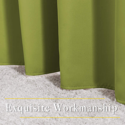 NICETOWN Light Reducing Grommet Curtains - Triple Woven Textured Soft Curtain Panels for Living Room Window Treatment Drapes for Sliding Door (W80 x L108, Fresh Green, 2 Pieces)