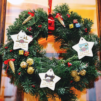 Sieral 3-Piece Ceramic Sewing Machine Ornament Star – Christmas Tree Decorations