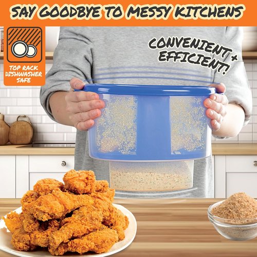 Cook's Choice Better Breader Bowl - All-in-One Mess-Free Batter Station for Meat, Fish & Veggies - Made in the USA