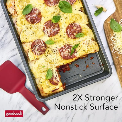 GoodCook PRO Nonstick Oblong Baking Pan - Scratch-Resistant Carbon Steel, 9 x 13-Inch, Gray | Oven Safe to 480°F