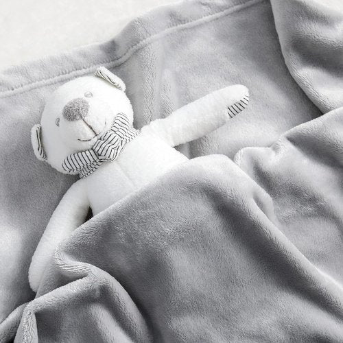 Bedsure GentleSoft Fleece Blanket - Cozy Small Throw for Kids | 43x55 Inches, Light Grey