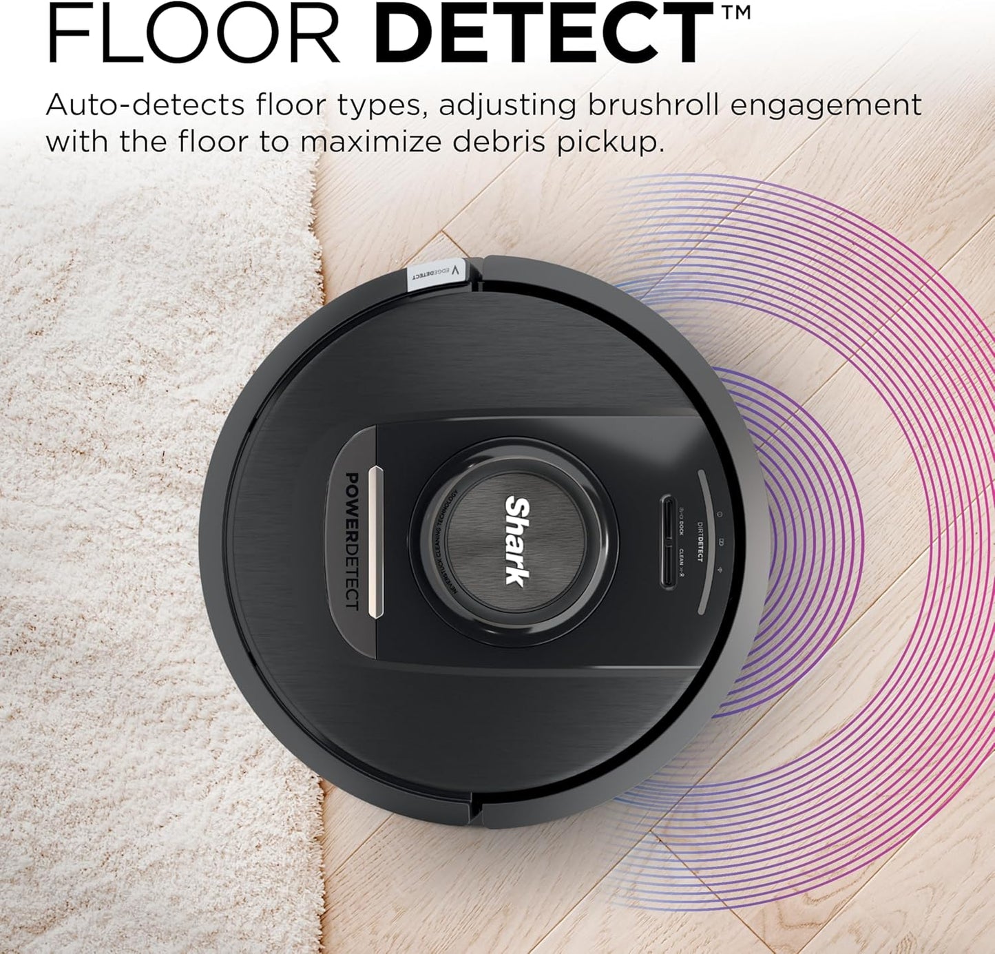 Shark PowerDetect Robot Vacuum - Self-Emptying with NeverStuck Tech | WiFi, HEPA, Black, Ideal for Pet Hair