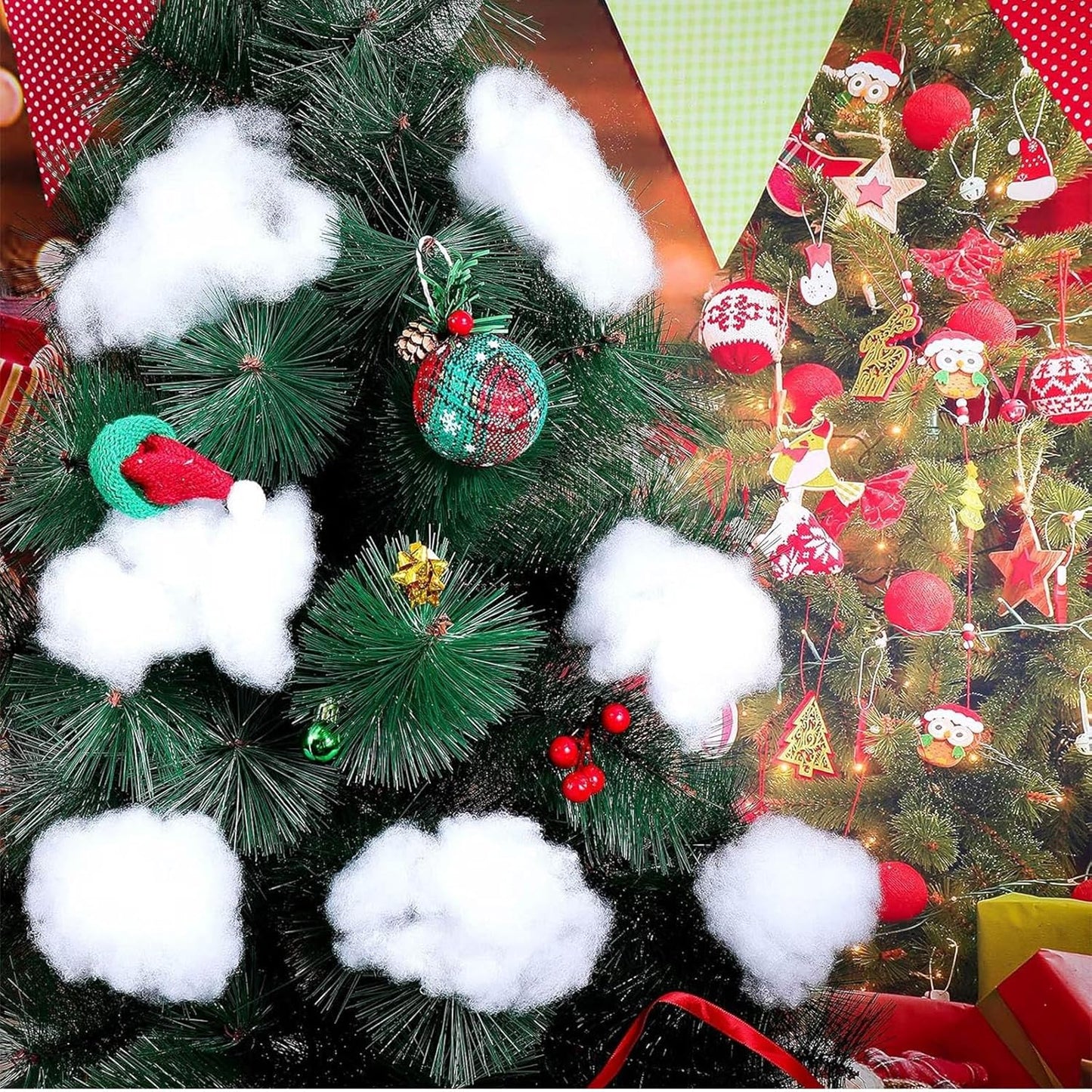 Shappy Christmas Fake Snow | 52.91 Ounce Fluffy White Cloud Fiber for Indoor Decor
