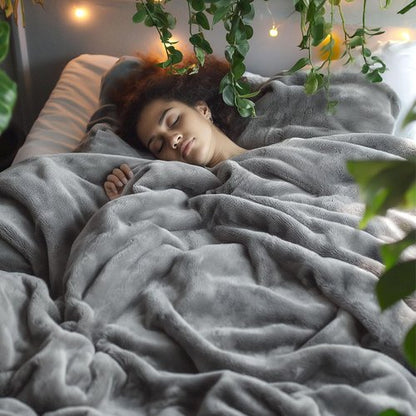 Bedsure GentleSoft Fleece Blanket - Plush, Cozy California King Size in Grey | 102x96 Inches