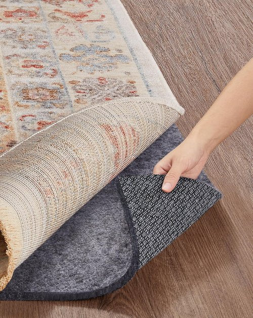 Veken Non Slip Cushioned Rug Pad Gripper 8 x 10 Ft, Felt and Silicone Backing, 1/4 inch Thick Carpet Liner for Hardwood Floors and Finishes, Under Area Rugs Anti Skid Mat, Keep Rugs Safe and in Place