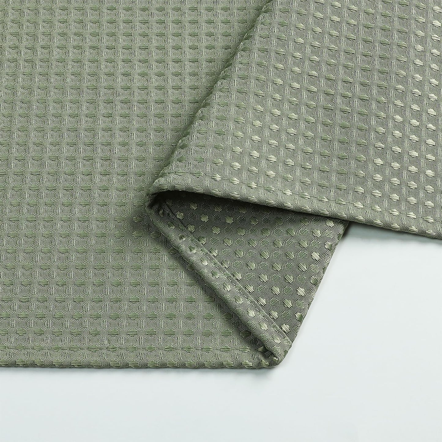 meioro Sage Green Shower Curtain, Waffle Weave 256GSM Heavy Duty Textured Fabric Shower Curtains for Bathroom Hotel Spa, Luxury Weighted Polyester Cloth Bath Curtain Set with 12 Hooks, 72Wx72H